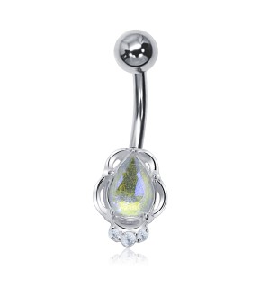 Shiny crystal drop shaped Belly Piercing BP-2029